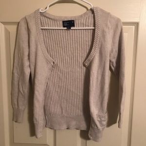American Eagle Short Cardigan Half Sleeve Cream